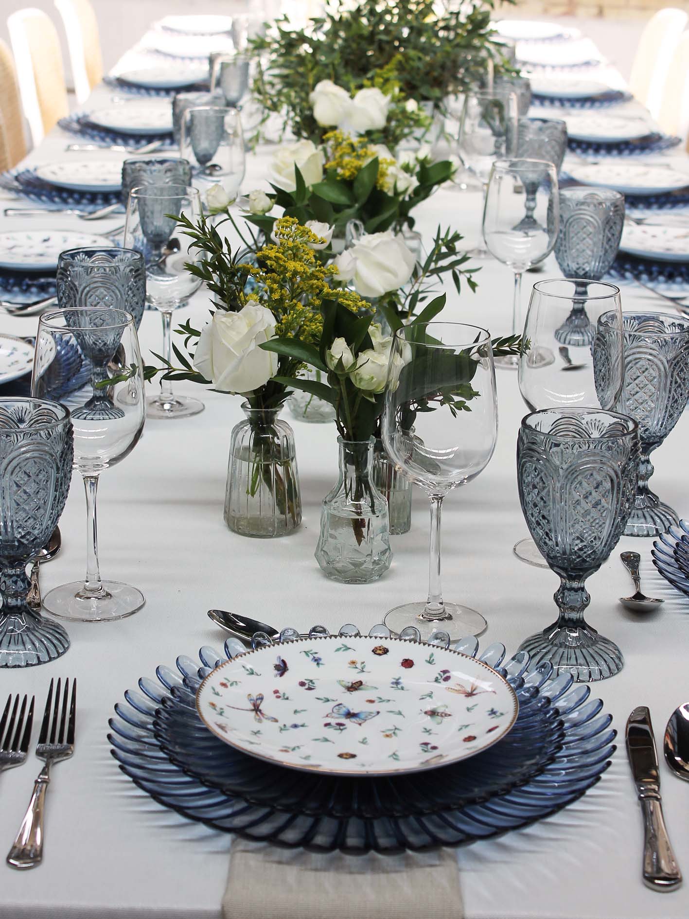 Plato base Margarita azul