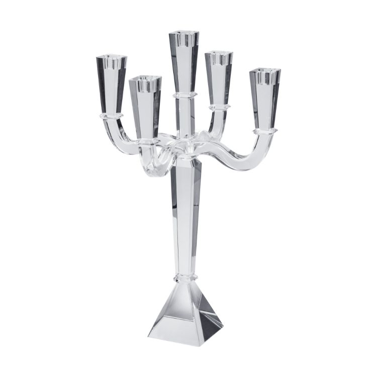 Candelabro cristal cortado 5 porta vela