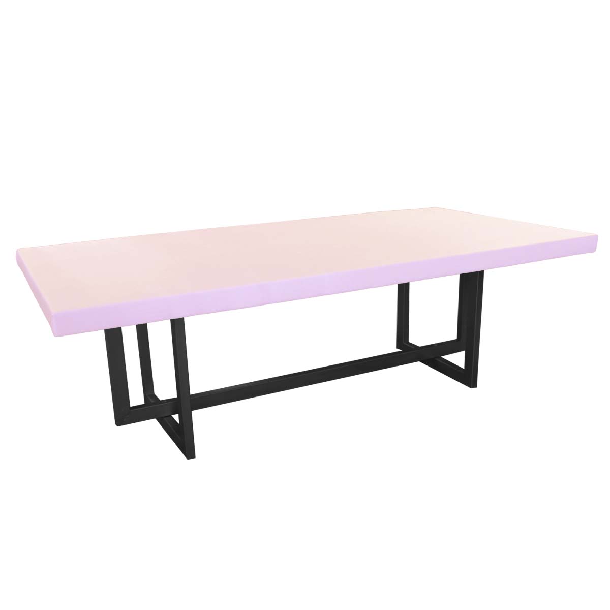 Mesa cubierta de lino baby pink