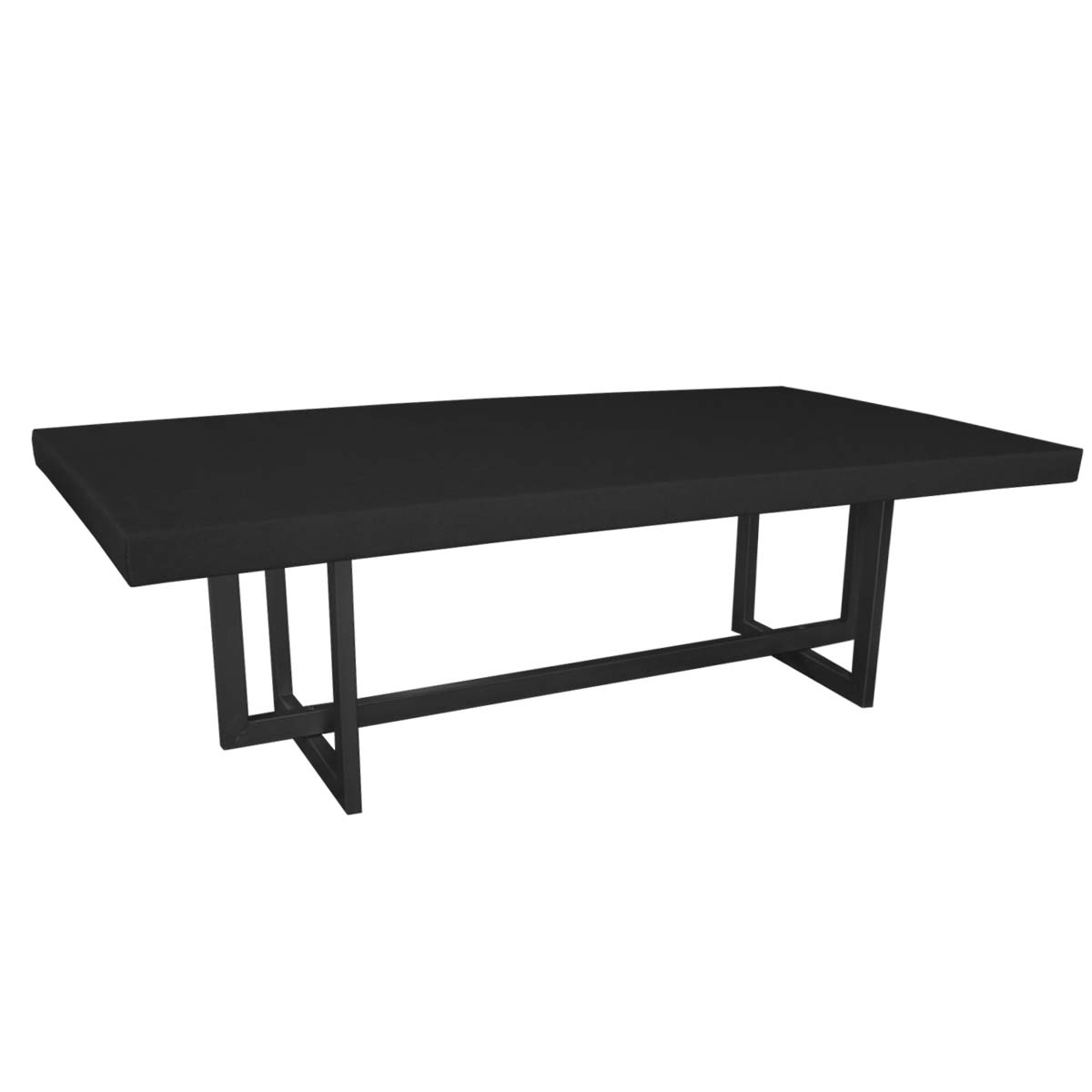 Mesa cubierta de lino negro