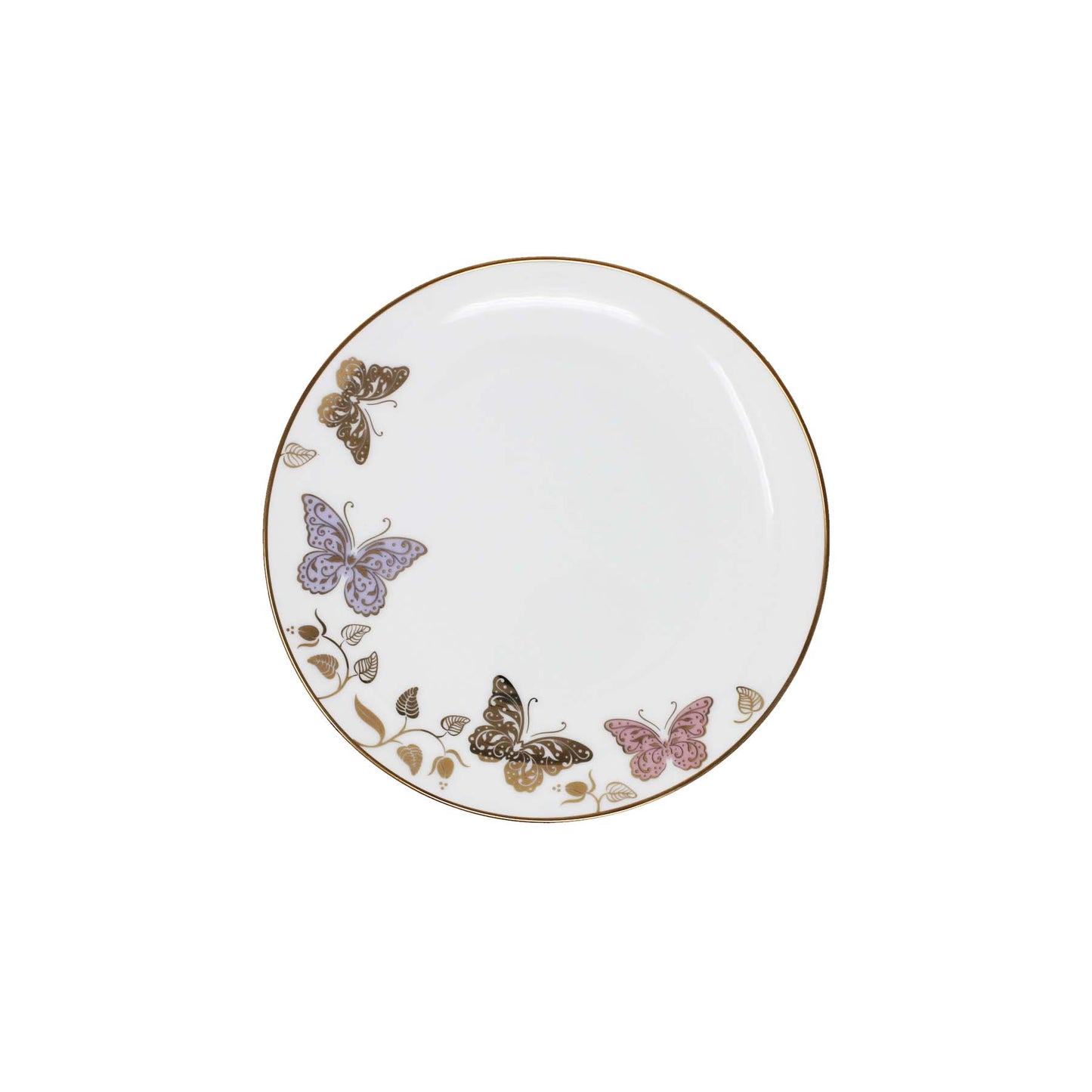 Plato postre mariposa lila