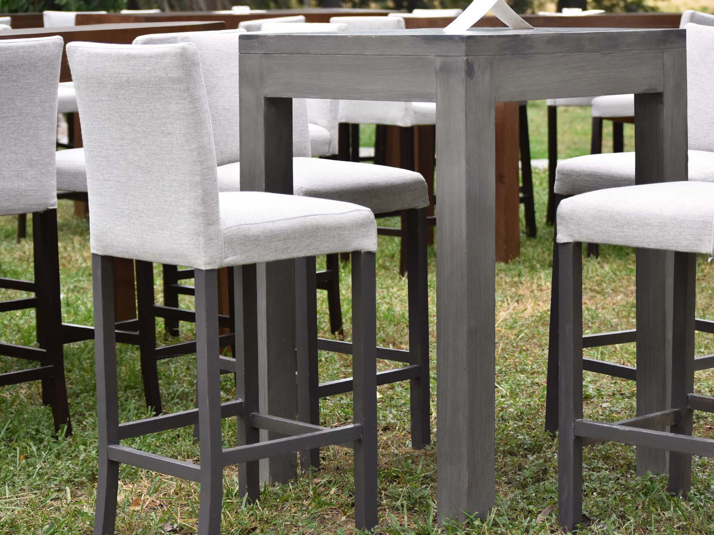 Mesa alta bar deco rectangular gris