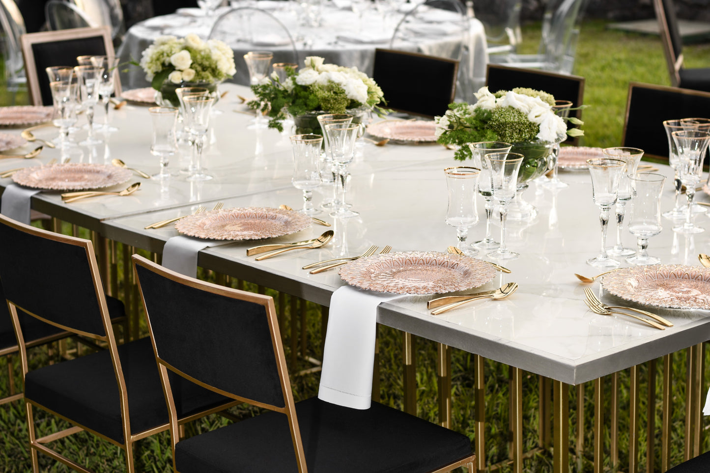 Plato base espiga dorada