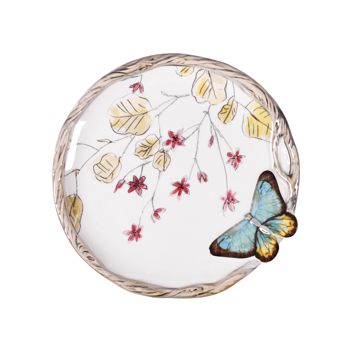 Plato postre mariposa