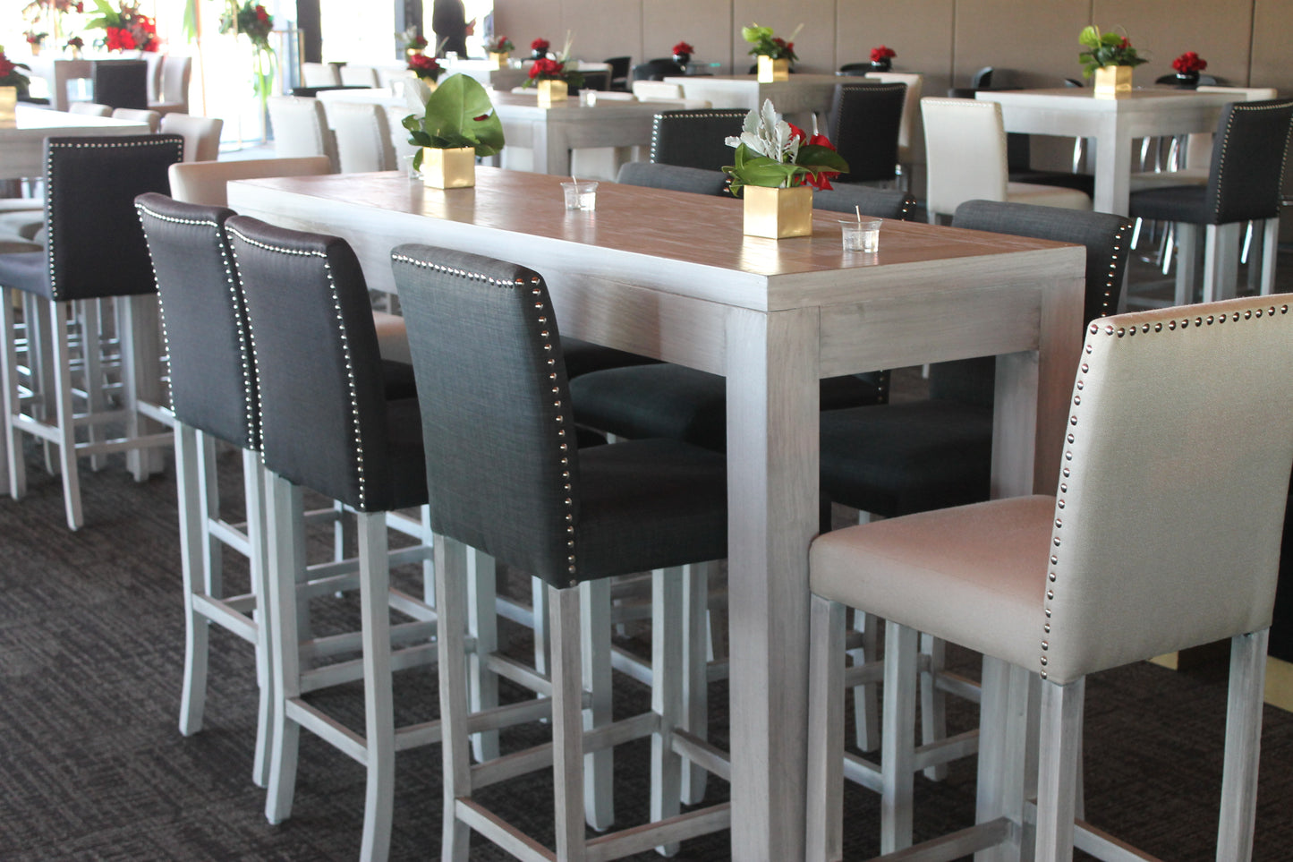 Mesa alta bar deco rectangular gris