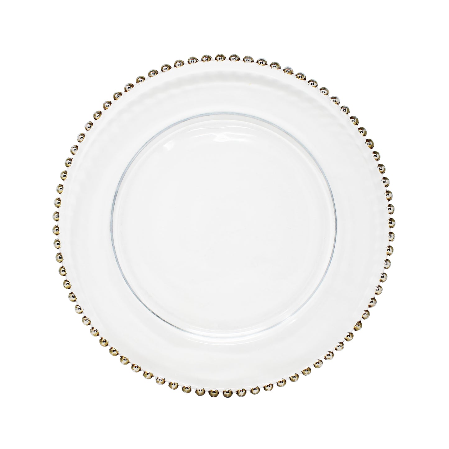 Plato base cristal perlita dorado