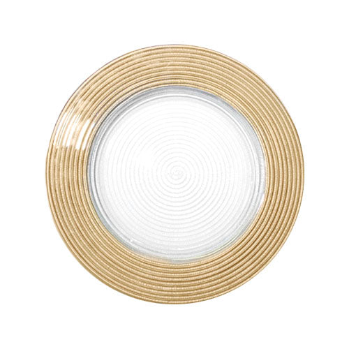 Plato base escarchado dorado