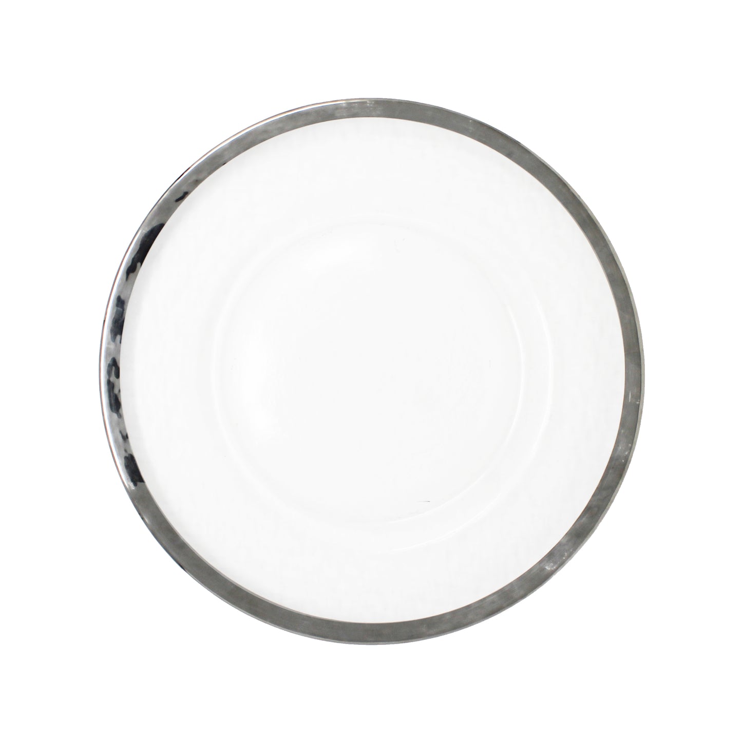 Plato base cristal filo plateado