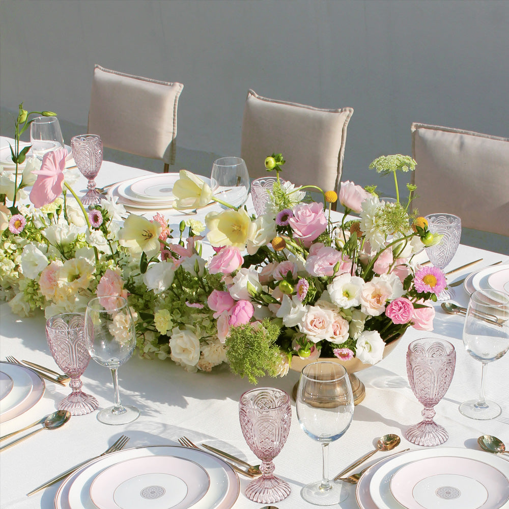 Plato postre flor de loto rosa