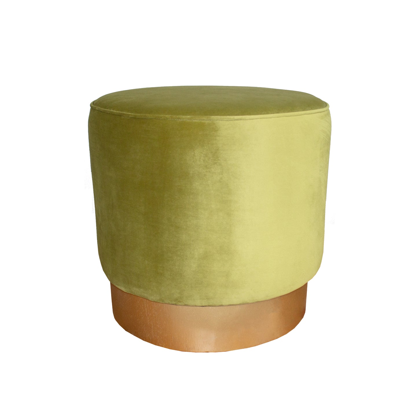 Taburete velvet redondo verde olivo