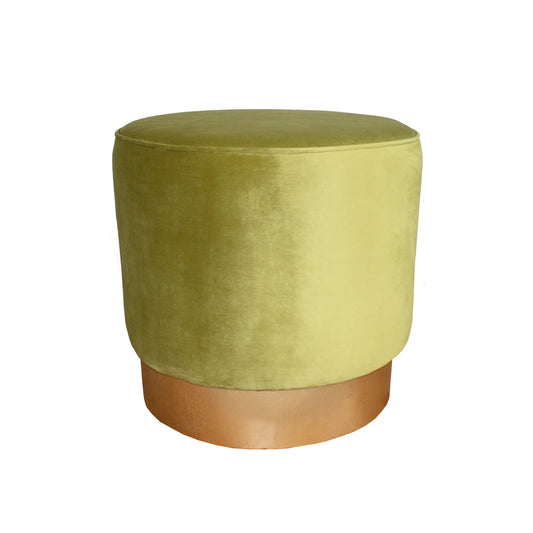 Taburete velvet redondo verde olivo