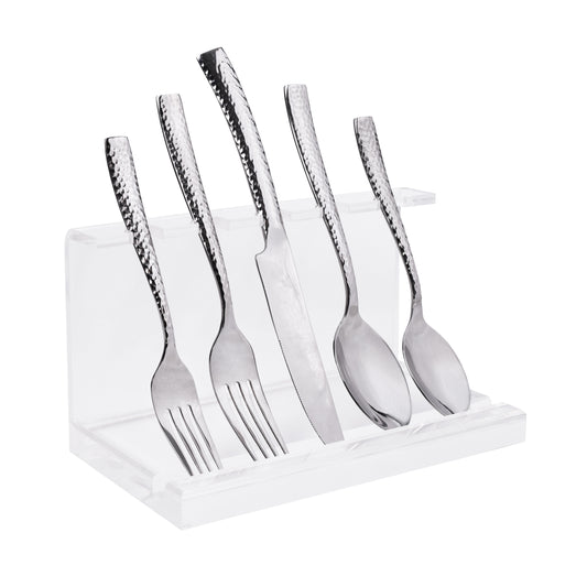 Set cuchillería martillada plata
