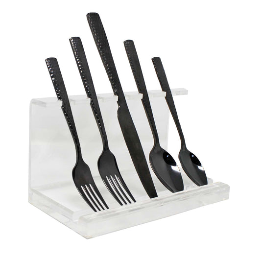 Set cuchillería martillada negra