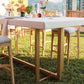 Mesa alta cubierta de lino ivory