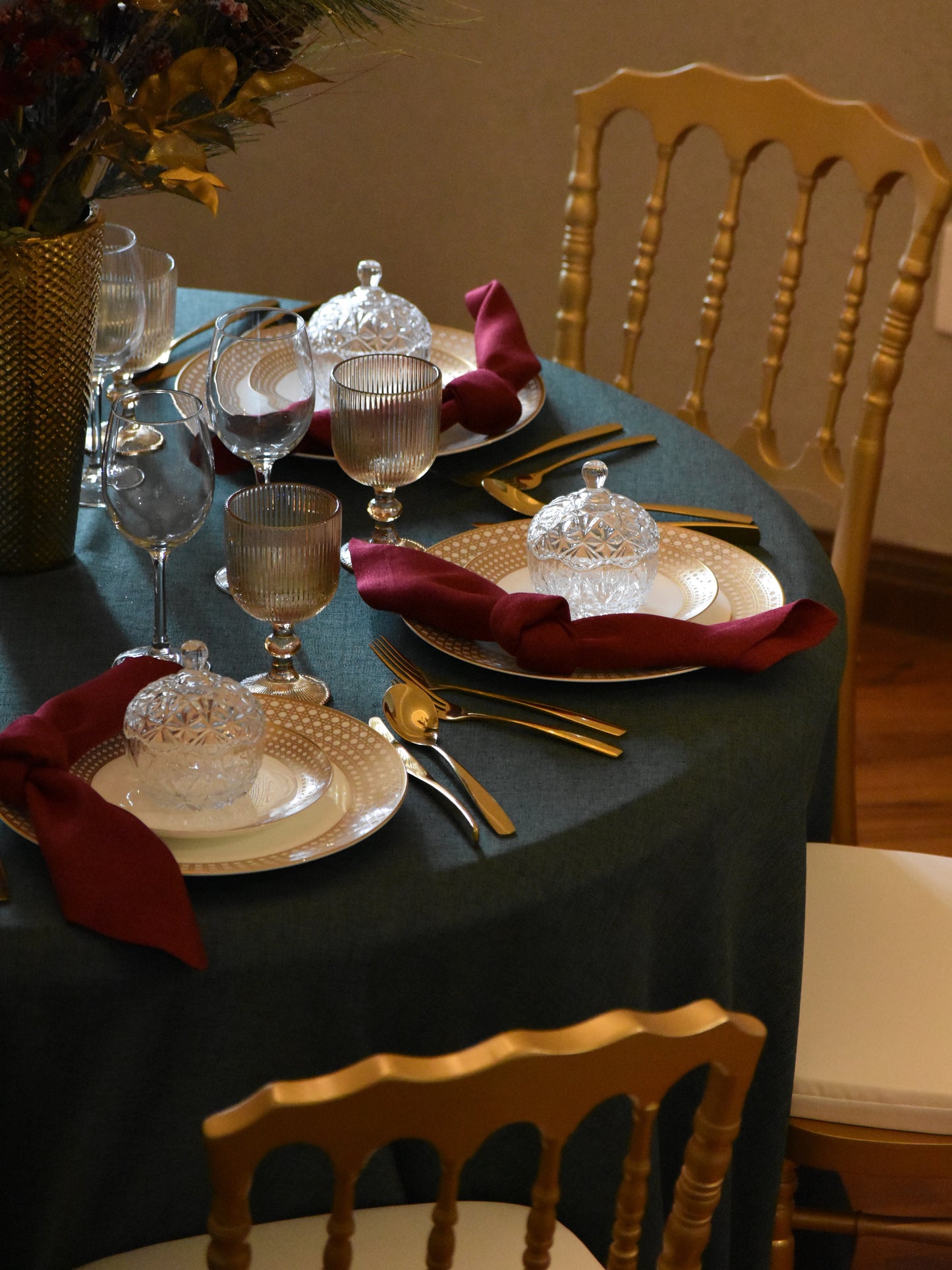 Mantel lino - verde botella