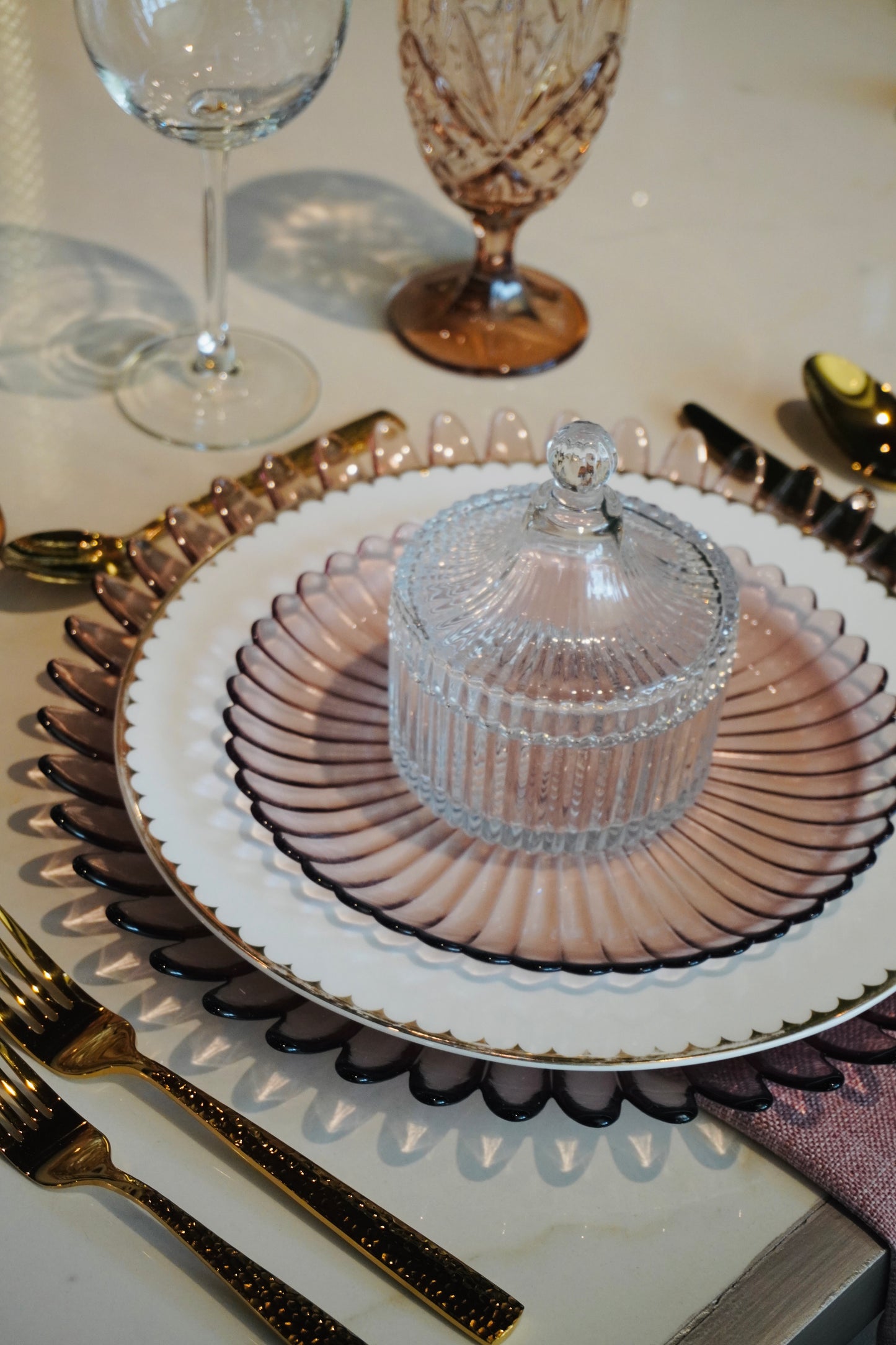 Plato postre Margarita champagne