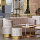 Taburete velvet redondo ivory