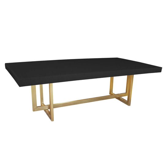 Mesa cubierta de lino negro