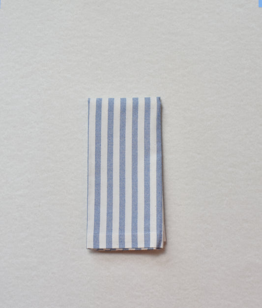 Servilleta lino de rayas azul