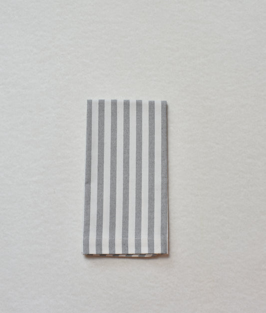 Servilleta lino de rayas gris