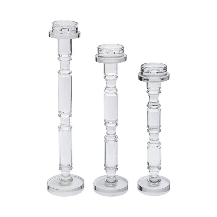 Candelabros pilares cristal cortado