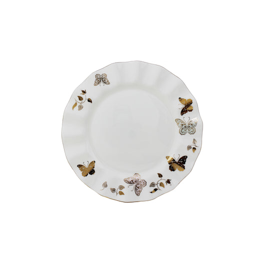 Plato postre mariposas oro