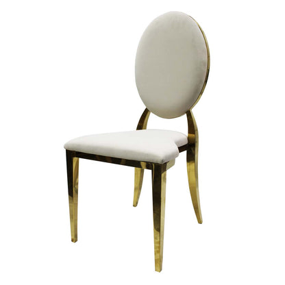 Silla Oval oro con beige