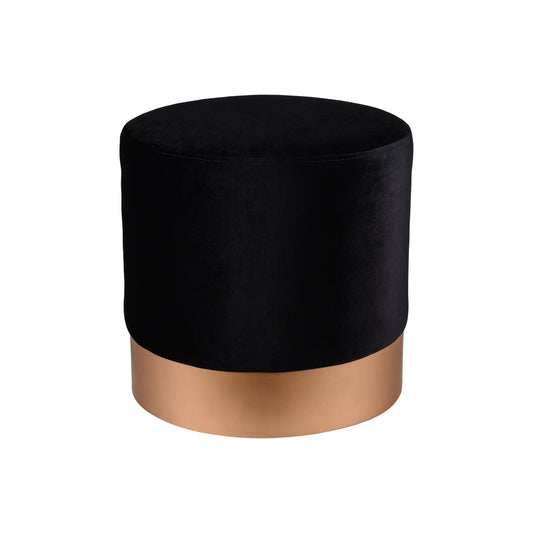Taburete velvet redondo negro