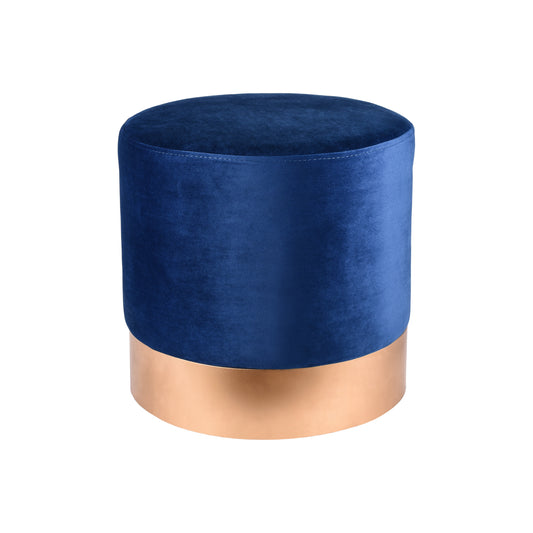 Taburete velvet redondo azul marino