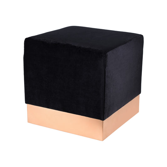 Taburete velvet cuadrado negro