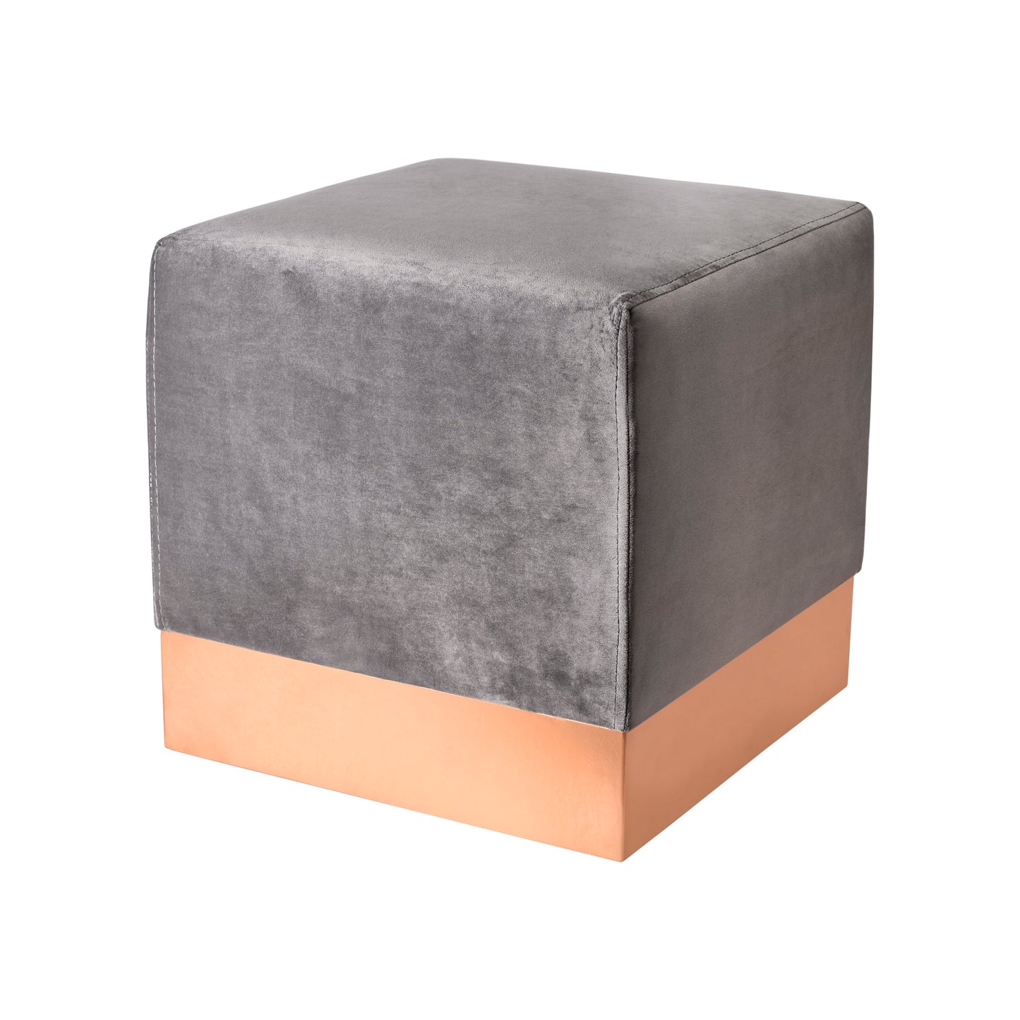 Taburete velvet cuadrado gris