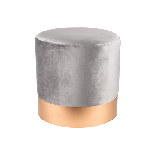 Taburete velvet redondo gris