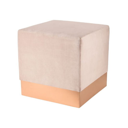 Taburete velvet cuadrado taupe